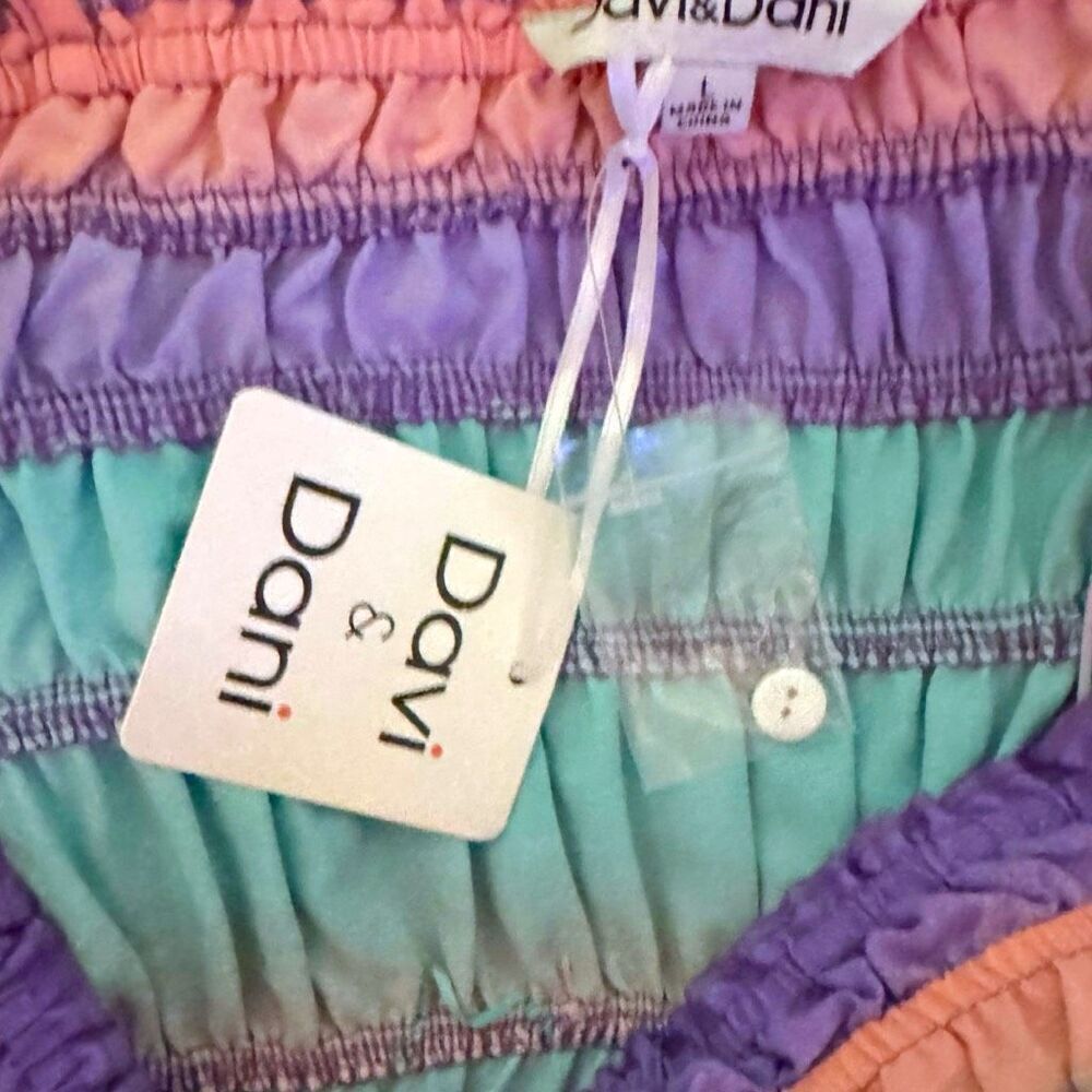 Smocked Button-Front Mini Sundress | Pockets |Pastel Rainbow | Davi & Dani - Picture 12 of 16